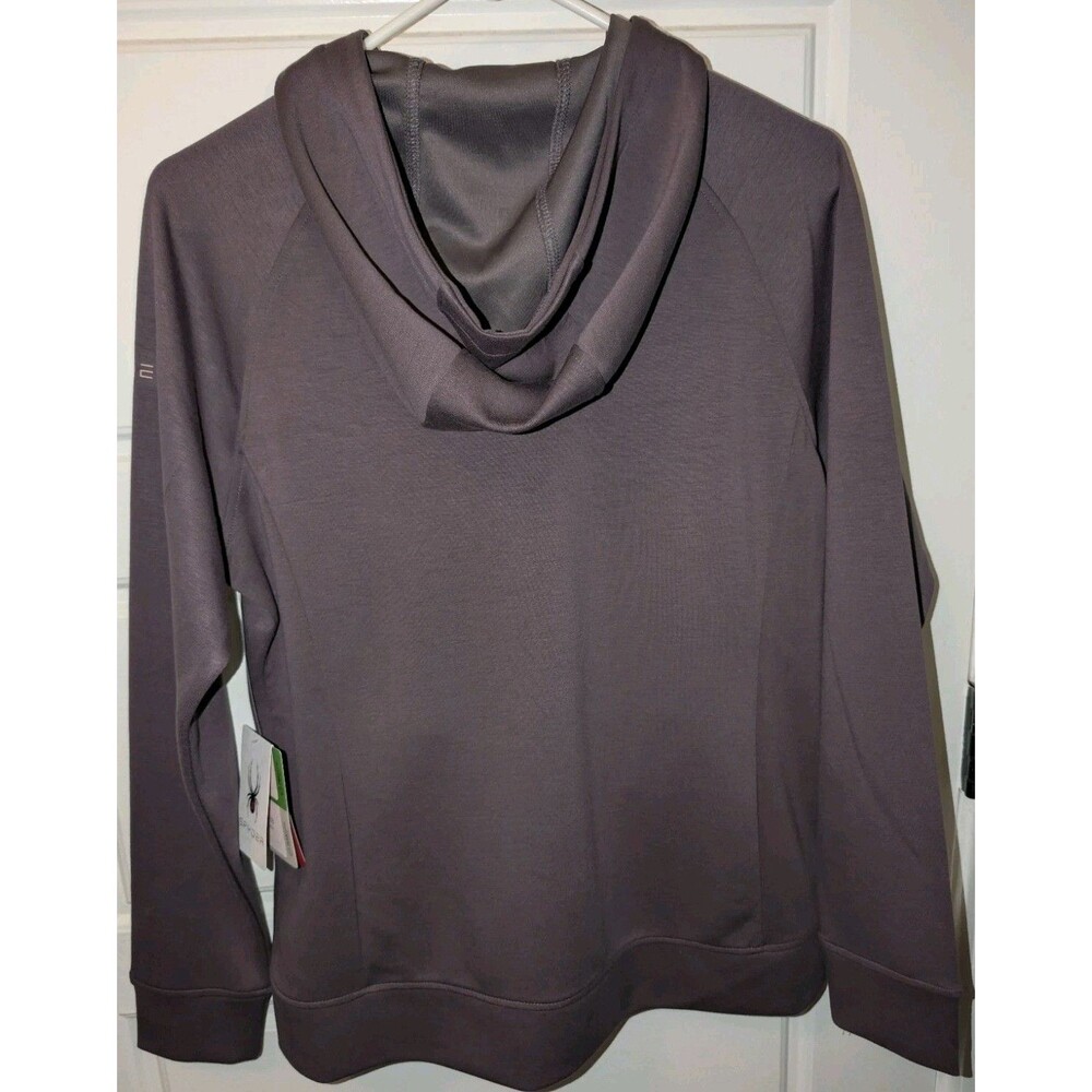 Spyder Hoodie Jacket Womens Medium Full Zip Athletic Brown Stretch Pockets NWT - Picture 4 of 14
